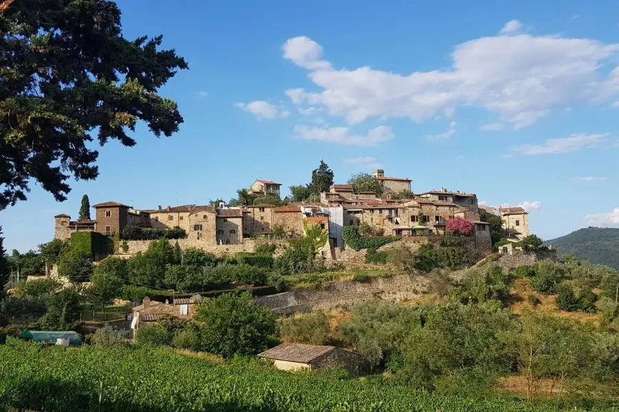 View of the village of Montefioralle during the Chianti Trek & Taste